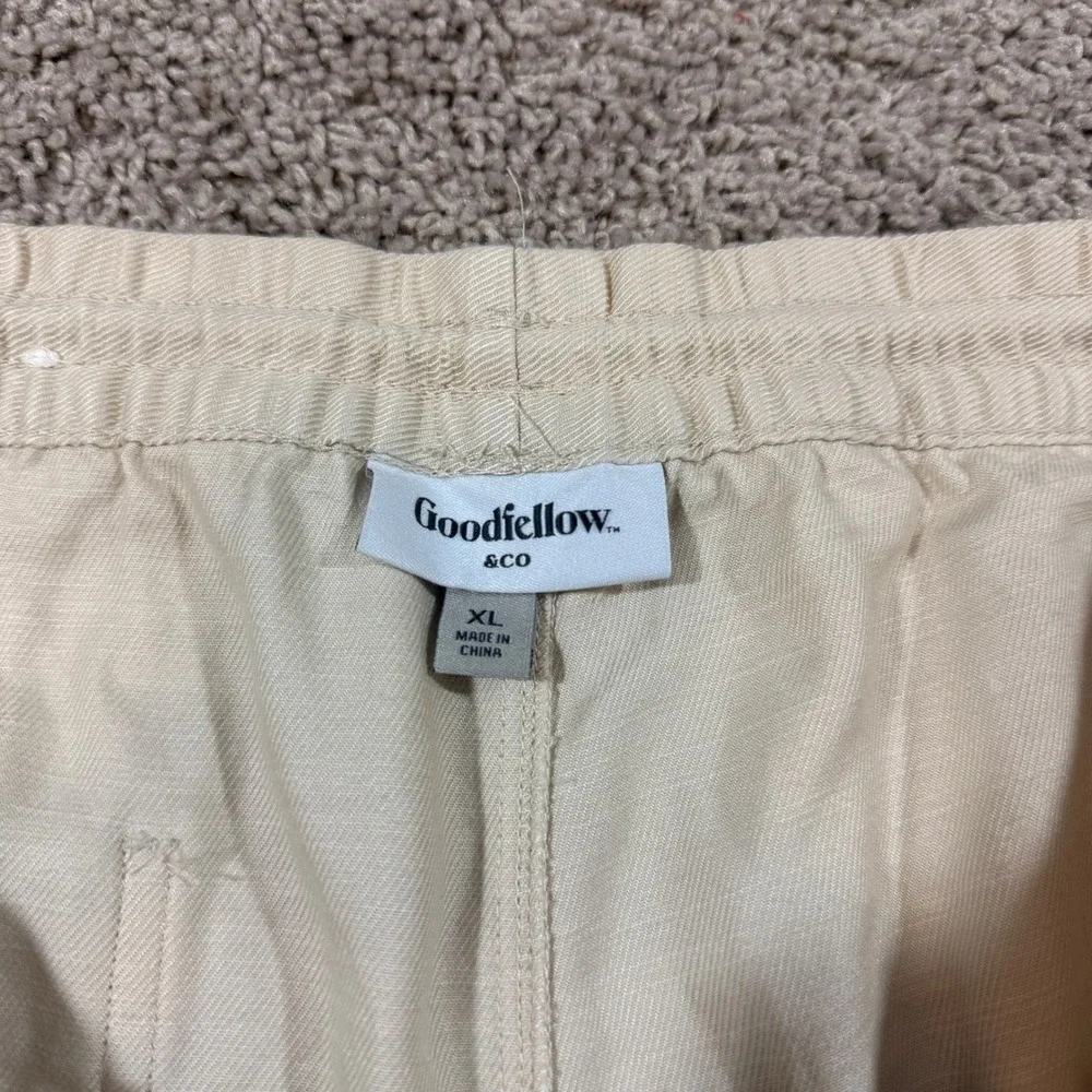 Goodfellow & Co Pull On Pants Mens XL Beige Good Elastic Waist Relaxed Twill